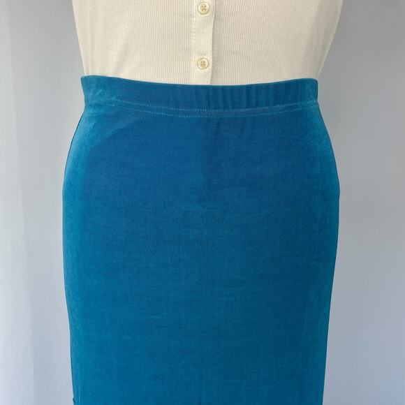 Y2K Tiered Skirt Plus Size 3X Blue Solid Ruffle Stretch Whimsical Fairy Boho Vtg - Picture 3 of 14